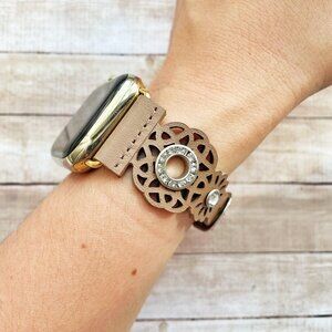 Beige Lace Leather Bracelet for Apple Watch 9-1 SE Ultra/2 (NEW)